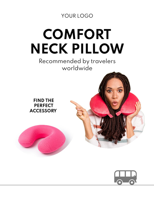 Therapeutic Neck Pillow Offer For Tourists Flyer 8.5x11inデザインテンプレート