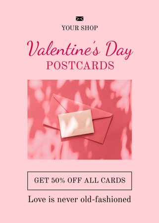Template di design Offerta cartoline per San Valentino Flayer