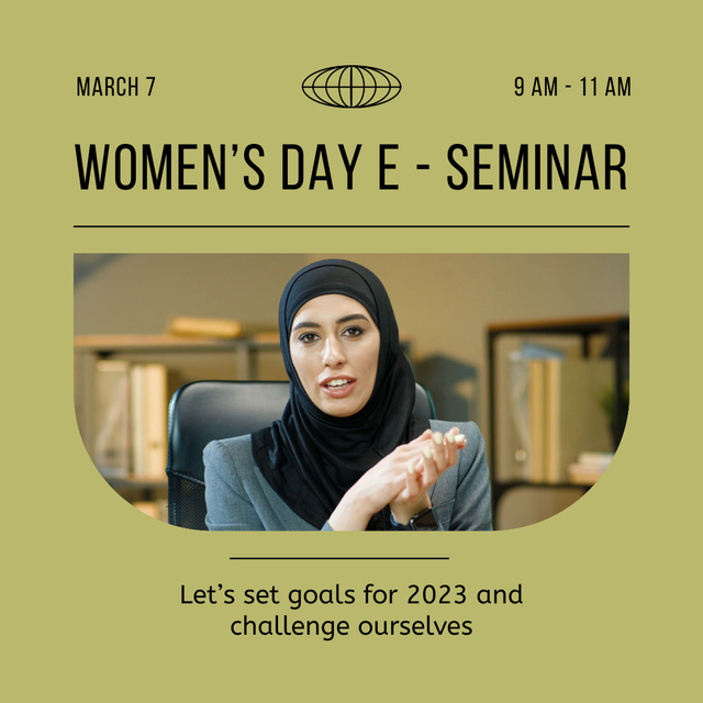 Announcement Of E-Seminar On Women's Day Animated Post – шаблон для дизайна