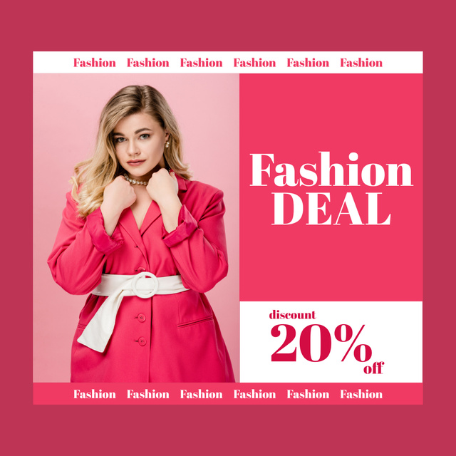 Fashion Deal Ad with Discount Instagram Design Template