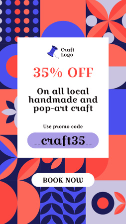 Bright Offer Discounts on Goods at Craft Fair Instagram Story Design Template