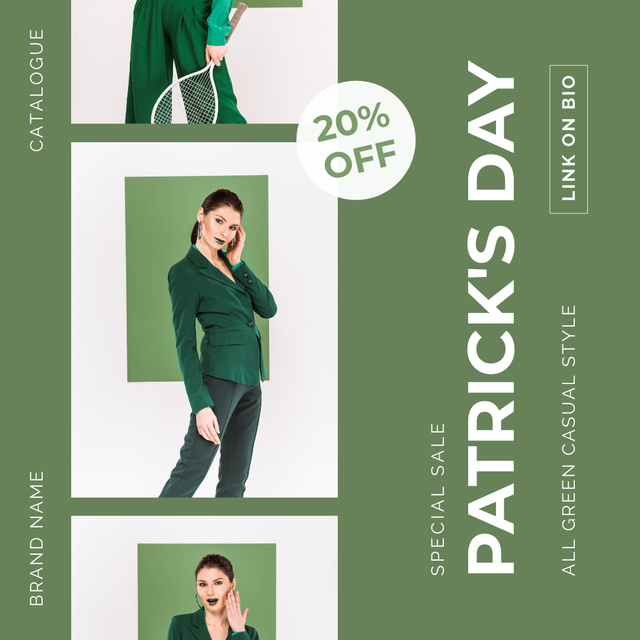St. Patrick's Day Fashion Sale Collage Instagram Modelo de Design