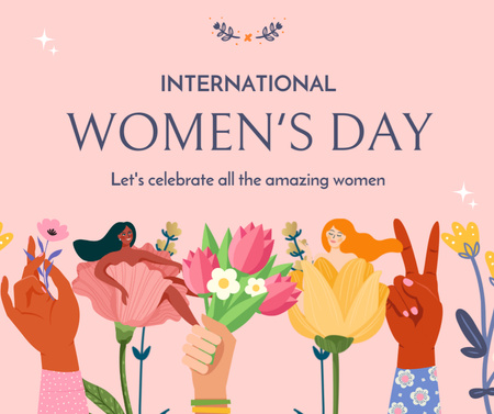 Ontwerpsjabloon van Facebook van Celebration Announcement of International Women's Day