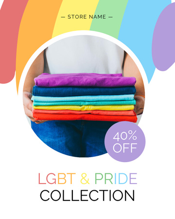 Plantilla de diseño de Bright Clothing With Discounts Offer For Pride Month Poster 16x20in 
