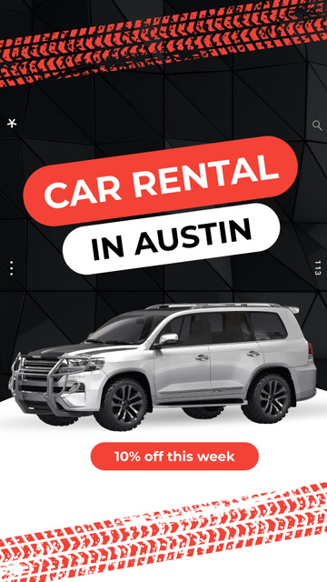 Template di design Car Rental Service In City With Discount Instagram Video Story