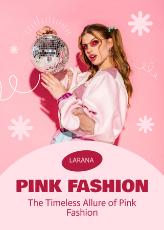 Rózsaszín divatos ruhák kiárusítása Flayer tervezősablon