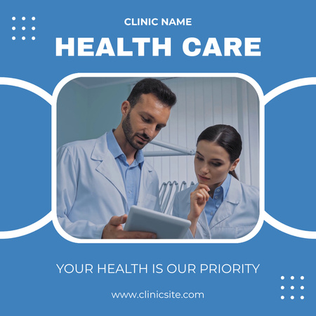 Doctors working in Clinic Animated Post Design Template