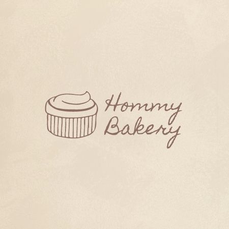 Bakery Ad with Yummy Cupcake Logo Design Template