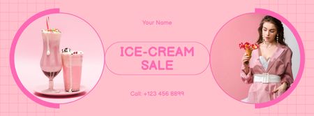 Ice-Cream Sale Offer Facebook cover Design Template