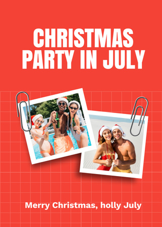 Ontwerpsjabloon van Flayer van Youth Christmas Party in July by Pool