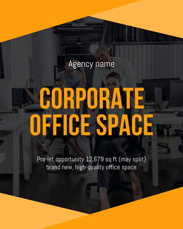 Oferta de Espaço Corporate Office para Empresas Instagram Post Vertical Modelo de Design