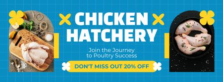 Meat of Broilers from Chicken Hatchery Facebook cover Design Template