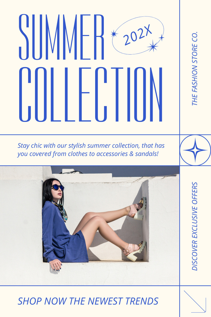 Designvorlage Summer Clothes Collection Sale für Pinterest