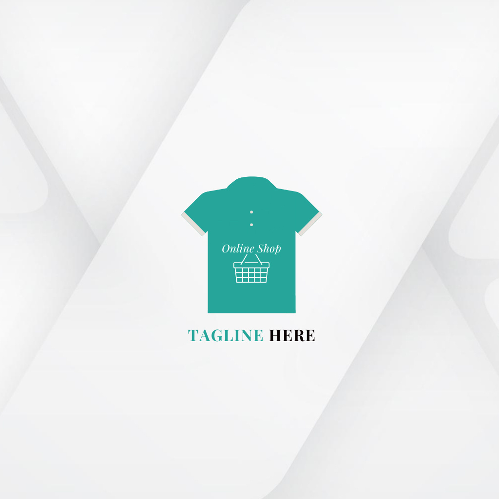 Online Store Ad with Shirt Logo Tasarım Şablonu