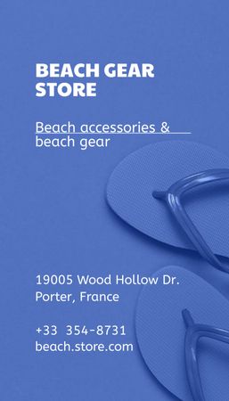 Beach Accessories Store Contact Details Business Card US Vertical Design Template