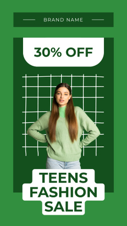 Oferta de venda de roupas da moda para adolescentes Instagram Story Modelo de Design