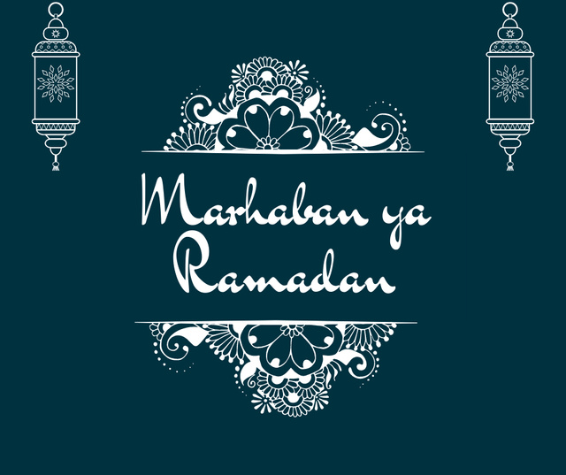 Ornament and Lanterns for Ramadan Greeting Facebook Πρότυπο σχεδίασης