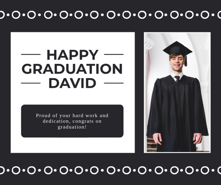 Platilla de diseño Graduation with Guy in Graduate Gown Facebook
