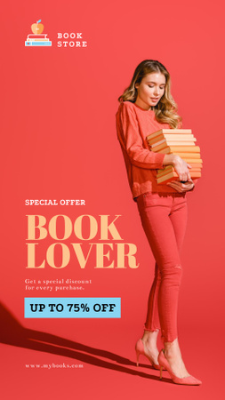 Special Offer for Book Lovers  Instagram Story Design Template