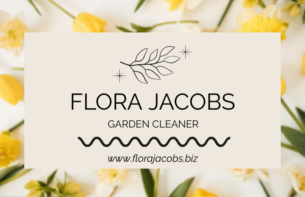 Garden Cleaner Contacts Business Card 85x55mm Design Template
