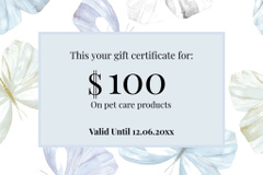 Gift Certificate for pet care service