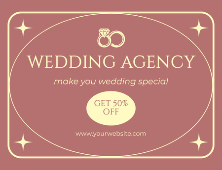 Platilla de diseño Wedding Agency Special Offer Thank You Card 5.5x4in Horizontal