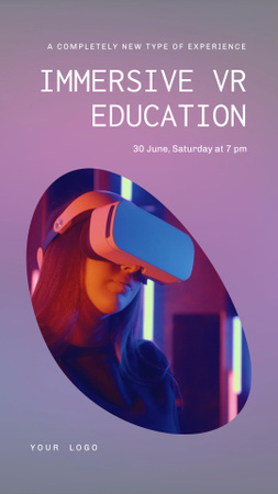 Template di design annuncio di educazione virtuale TikTok Video