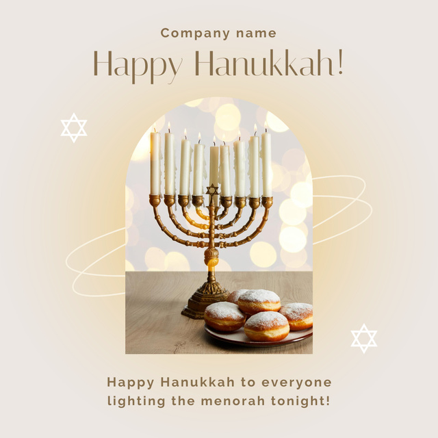 Happy Hanukkah Greeting Card Animated Post Design Template