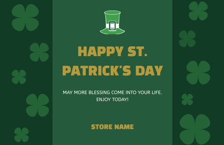 Enjoy St. Patrick's Day Thank You Card 5.5x8.5in Design Template