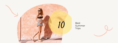 Stylish Woman in Summer Clothes Facebook cover Design Template