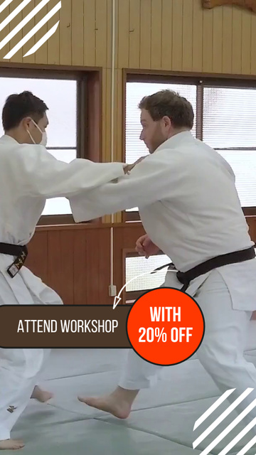 Ontwerpsjabloon van TikTok Video van Martial Arts Workshop Announcement With Discount