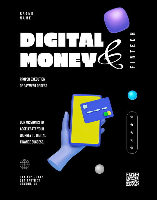 Reliable Digital Services Ad on Black Poster 22x28in Tasarım Şablonu
