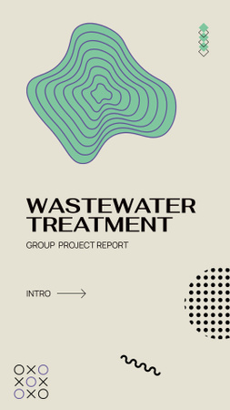 Relatório de tratamento de águas residuais Mobile Presentation Modelo de Design