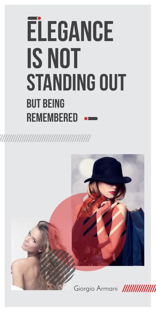 Ontwerpsjabloon van Graphic van Shopping Quote Stylish Woman in Hat
