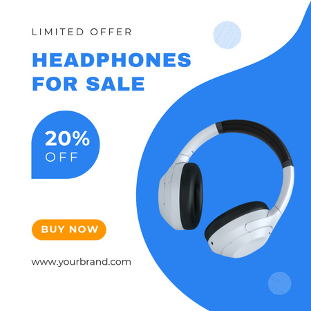 Ontwerpsjabloon van Instagram van Limited Headphone Sale Offer