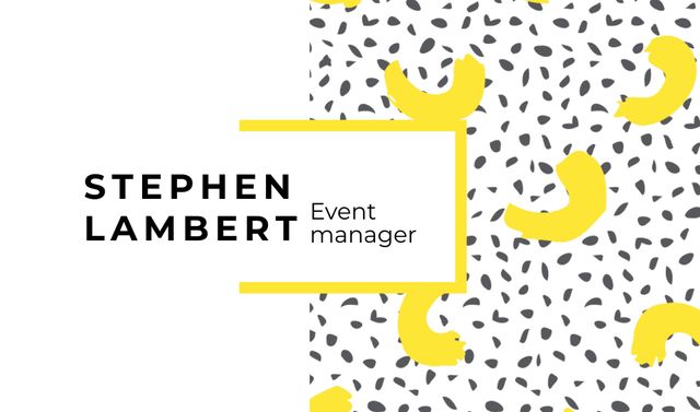 Event Manager Services Offer on White Business card Design Template