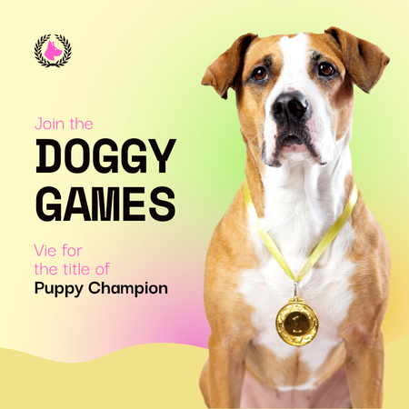 Ontwerpsjabloon van Animated Post van Verbluffende hondenspellen en aankondiging van kampioenschappen