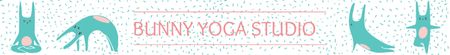 Ontwerpsjabloon van Leaderboard van yoga studio ad bunny het uitvoeren van asana