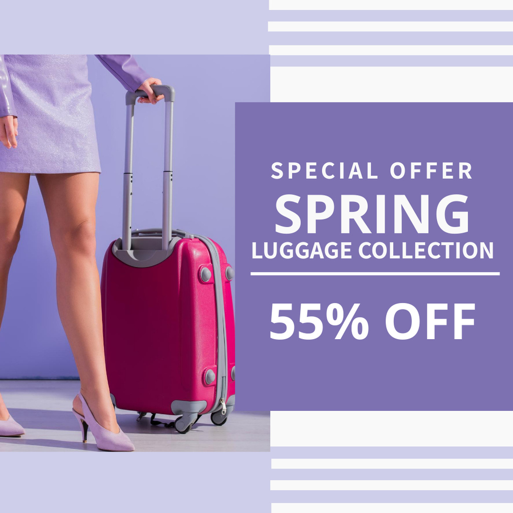 Special Spring Sale Suitcase Collection Instagram AD Πρότυπο σχεδίασης