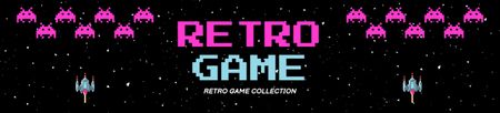 Retro Video Game Ad Ebay Store Billboard Tasarım Şablonu