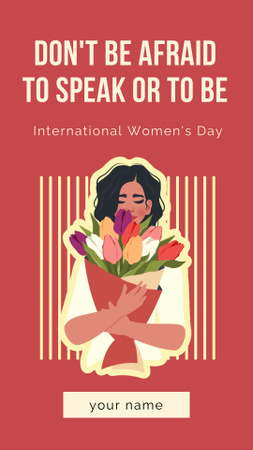 Frase inspiradora no feriado do dia internacional da mulher Instagram Story Modelo de Design