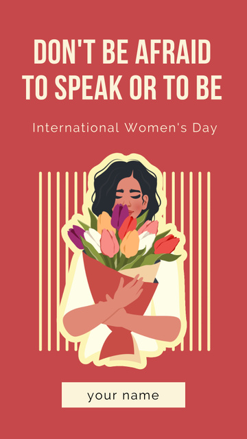 Inspirational Phrase on International Women's Day Holiday Instagram Story – шаблон для дизайну