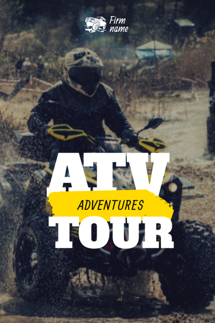 Extreme ATV Tours Ad Postcard 4x6in Vertical Modelo de Design
