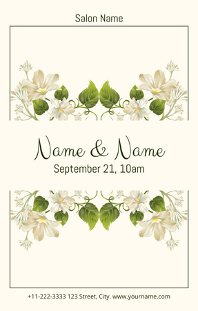 Wedding or Anniversary Party Invitation 4.6x7.2in Design Template