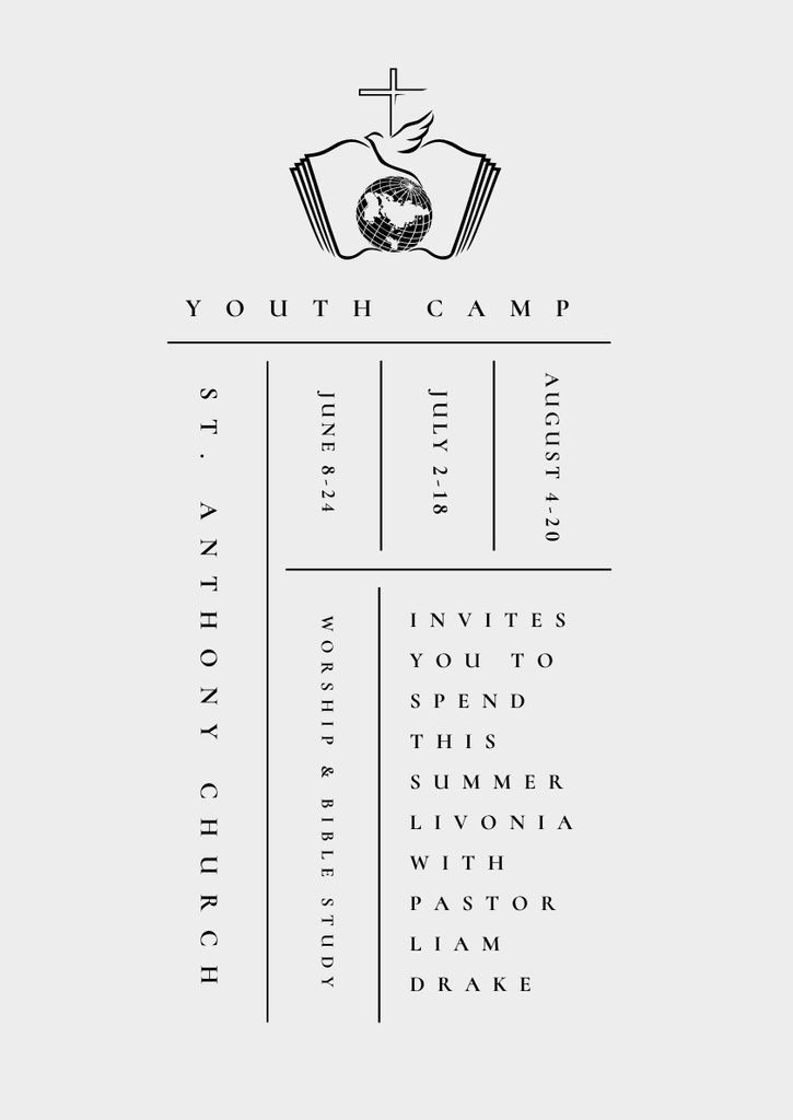 Designvorlage Youth Religion Camp Invitation für Poster A3
