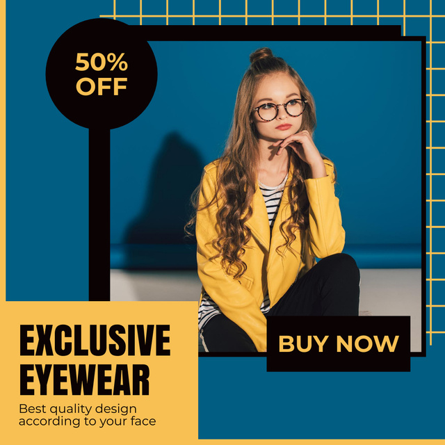 Ontwerpsjabloon van Instagram van Discounts Offer on Stylish Glasses for Women
