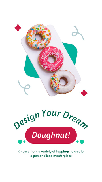 Designvorlage Designer Iced Donuts Sale für Instagram Video Story