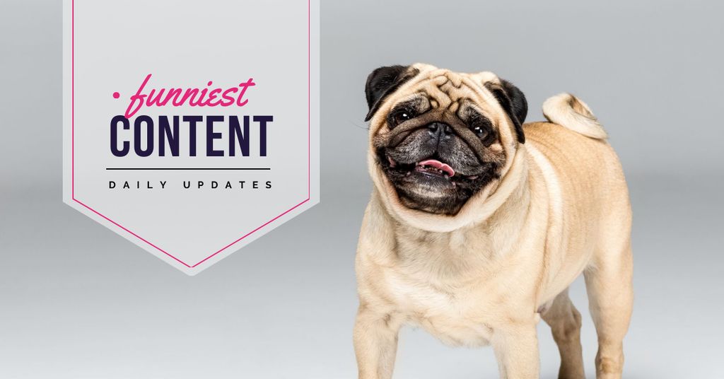 Animals Blog Ad with Cute wet Puppy Facebook AD Modelo de Design
