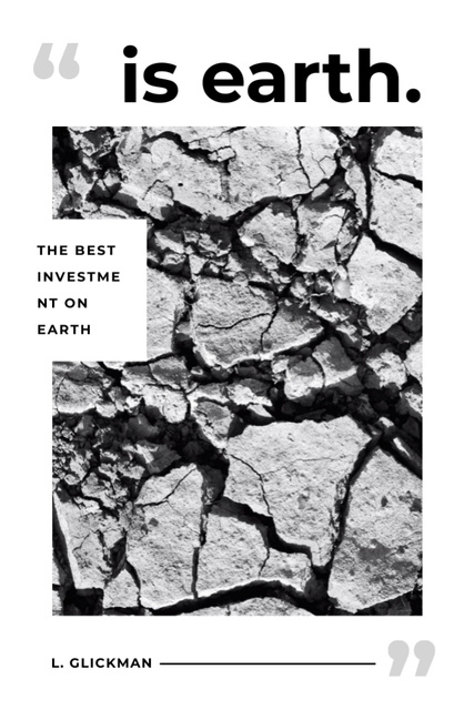 Nature Protection Phrase on Background of Cracks In Dry Soil Postcard 4x6in Vertical Πρότυπο σχεδίασης