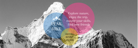 Plantilla de diseño de Hike Trip Announcement With Mountains Peaks Tumblr 
